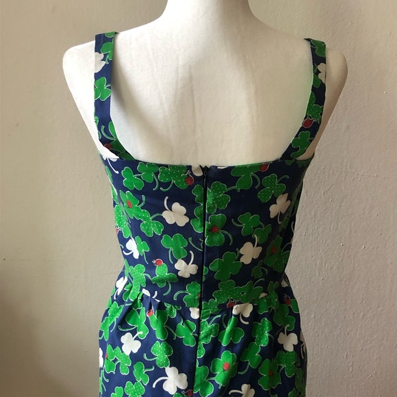 Vintage shamrock dress with ladybugs. - Picture 5 of 5